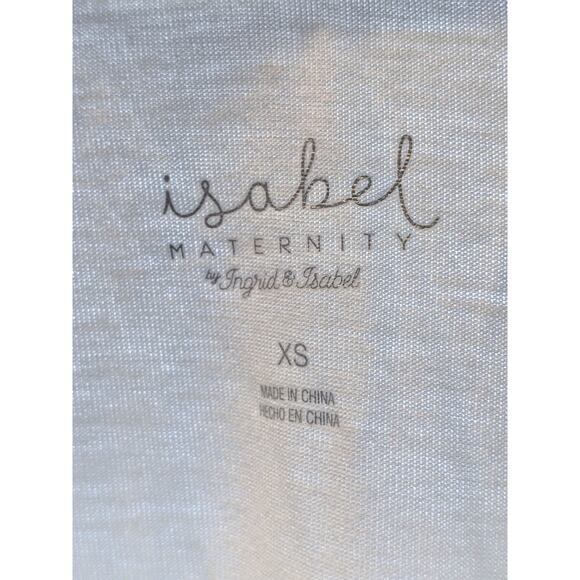 Happy Mama‎ Graphic Maternity Tank Top Ingrid Isabel Cream Pastel Layer Shirt XS - Picture 3 of 6